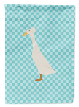 Bali Duck Blue Check Flag Garden Size