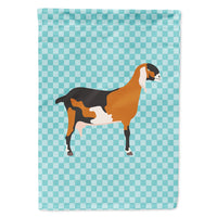 Anglo-nubian Nubian Goat Blue Check Flag Canvas House Size BB8057CHF