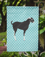 Black Bengal Goat Blue Check Flag Garden Size