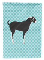 Black Bengal Goat Blue Check Flag Garden Size