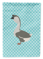 African Goose Blue Check Flag Garden Size