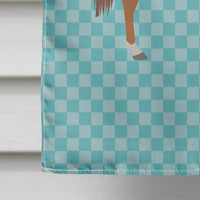 Arabian Horse Blue Check Flag Canvas House Size BB8085CHF