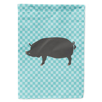 Berkshire Pig Blue Check Flag Canvas House Size BB8107CHF