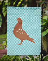 African Owl Pigeon Blue Check Flag Garden Size