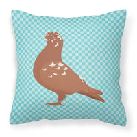 African Owl Pigeon Blue Check Fabric Decorative Pillow BB8127PW1818