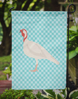 Beltsville Small White Turkey Hen Blue Check Flag Garden Size