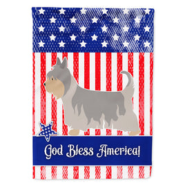 Australian Silky Terrier American Flag Canvas House Size BB8388CHF