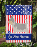 Australian Silky Terrier American Flag Garden Size BB8388GF