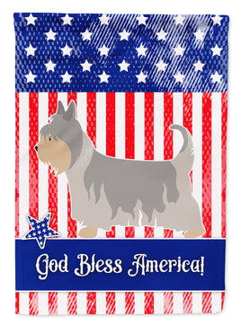 Australian Silky Terrier American Flag Garden Size BB8388GF