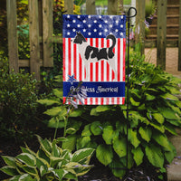 Canaan Dog American Flag Garden Size