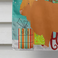 Highland Cow Christmas Flag Canvas House Size BB9187CHF