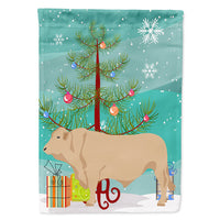 Charolais Cow Christmas Flag Canvas House Size BB9193CHF