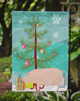 English Large White Pig Christmas Flag Garden Size BB9305GF