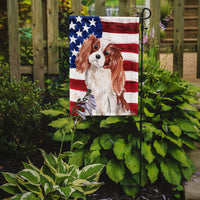 Blenheim Cavalier Spaniel Patriotic Flag Garden Size BB9358GF