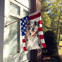 Australian Shepherd Patriotic Flag Canvas House Size BB9362CHF