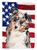 Australian Shepherd Patriotic Flag Canvas House Size BB9362CHF