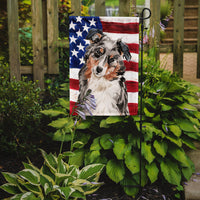 Australian Shepherd Patriotic Flag Garden Size BB9362GF