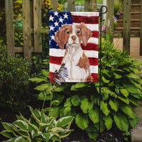 Brittany Spaniel Patriotic Flag Garden Size BB9364GF