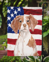 Brittany Spaniel Patriotic Flag Garden Size BB9364GF