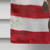 Black and Tan Dachshund Patriotic Flag Canvas House Size BB9370CHF