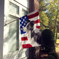 Border Collie Patriotic Flag Canvas House Size BB9373CHF