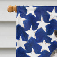 Border Collie Patriotic Flag Canvas House Size BB9373CHF