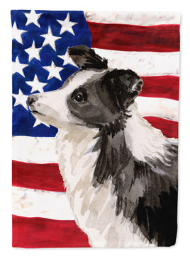 Border Collie Patriotic Flag Canvas House Size BB9373CHF