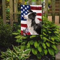 Border Collie Patriotic Flag Garden Size BB9373GF