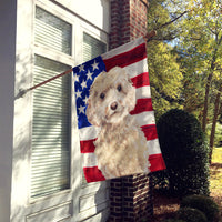 Champagne Cockapoo Patriotic Flag Canvas House Size BB9375CHF