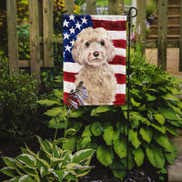 Champagne Cockapoo Patriotic Flag Garden Size BB9375GF