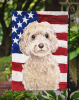 Champagne Cockapoo Patriotic Flag Garden Size BB9375GF