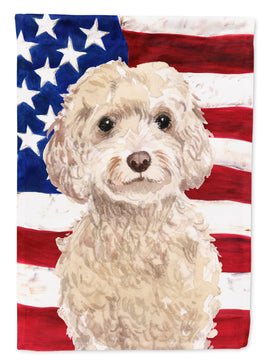 Champagne Cockapoo Patriotic Flag Garden Size BB9375GF