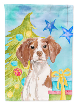 Brittany Spaniel Christmas Flag Canvas House Size BB9399CHF