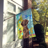 Chocolate Labrador Christmas Flag Canvas House Size BB9400CHF