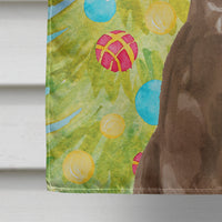 Chocolate Labrador Christmas Flag Canvas House Size BB9400CHF