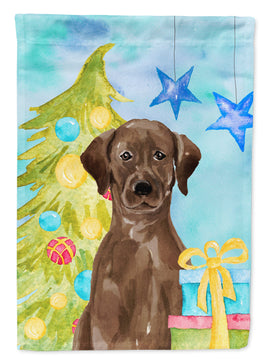 Chocolate Labrador Christmas Flag Garden Size BB9400GF