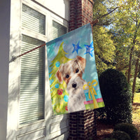 Wire Hair Jack Russell Christmas Flag Canvas House Size BB9403CHF