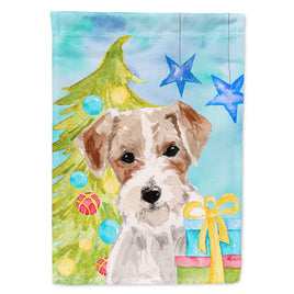 Wire Hair Jack Russell Christmas Flag Canvas House Size BB9403CHF