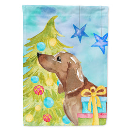 Red Tan Dachshund Christmas Flag Canvas House Size BB9406CHF