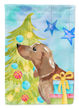 Red Tan Dachshund Christmas Flag Garden Size BB9406GF