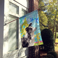 Border Collie Christmas Flag Canvas House Size BB9408CHF