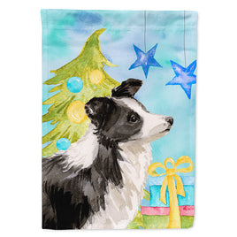 Border Collie Christmas Flag Canvas House Size BB9408CHF