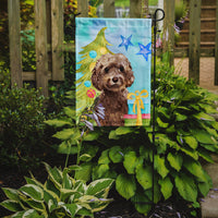 Brown Cockapoo Christmas Flag Garden Size BB9409GF