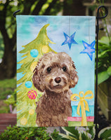 Brown Cockapoo Christmas Flag Garden Size BB9409GF