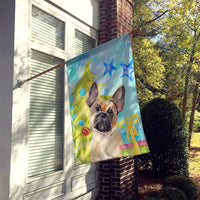 Fawn French Bulldog Christmas Flag Canvas House Size BB9417CHF