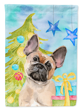 Fawn French Bulldog Christmas Flag Canvas House Size BB9417CHF