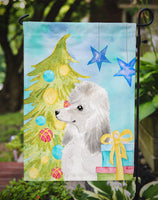 White Standard Poodle Christmas Flag Garden Size BB9421GF