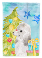 White Standard Poodle Christmas Flag Garden Size BB9421GF