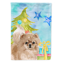 Pomeranian Christmas Flag Canvas House Size BB9425CHF