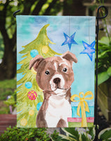 Red Staffie Bull Terrier Christmas Flag Garden Size BB9427GF